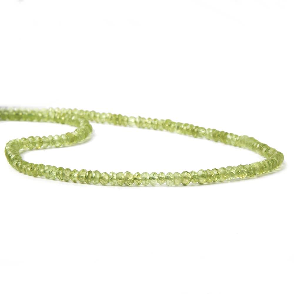 3-3.5mm Peridot faceted rondelle beads 13.5 inch 190 pieces (ONLINE ORDER ONLY)