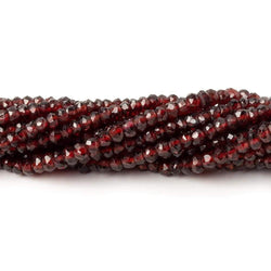 3-3.5mm Red Garnet Faceted Rondelle Beads 13 inch 152 pieces (ONLINE ORDER ONLY)