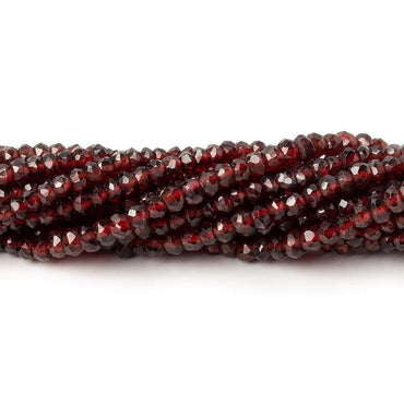 3-3.5mm Red Garnet Faceted Rondelle Beads 13 inch 152 pieces (ONLINE ORDER ONLY)