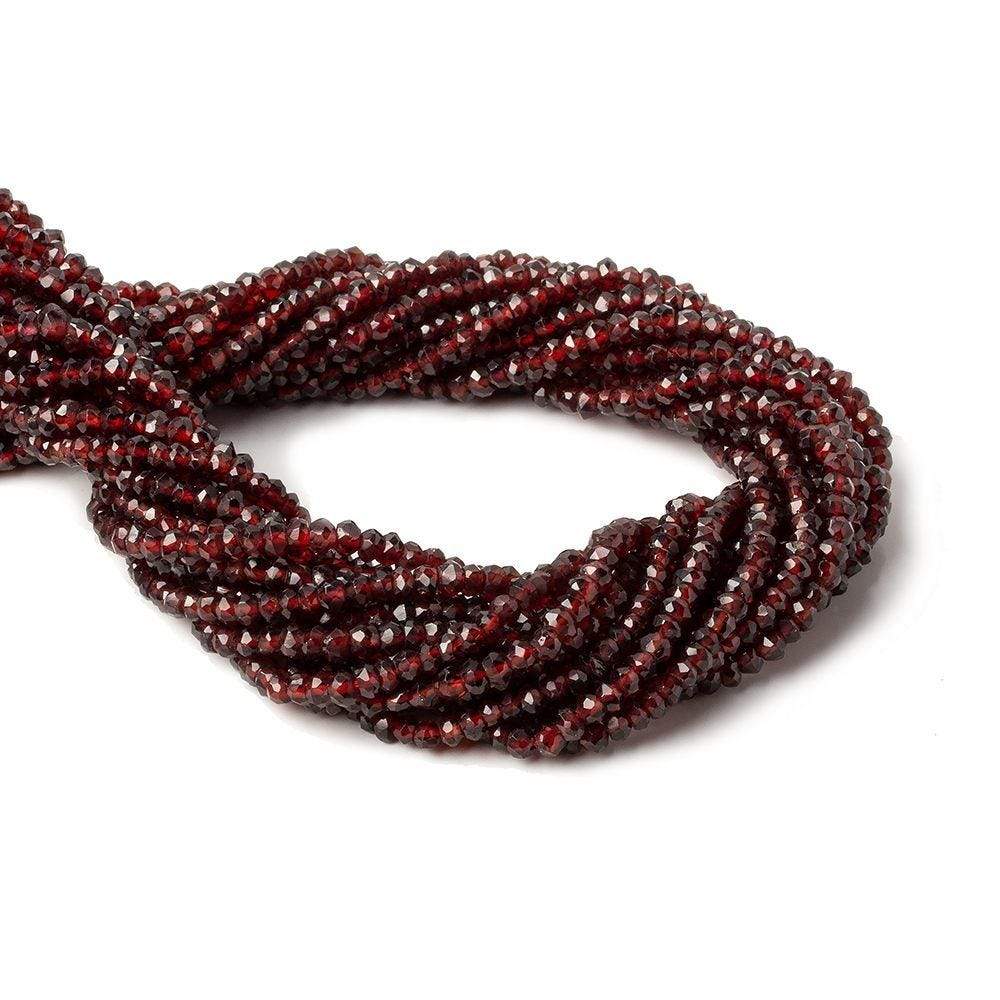3-3.5mm Red Garnet Faceted Rondelle Beads 13 inch 152 pieces (ONLINE ORDER ONLY)