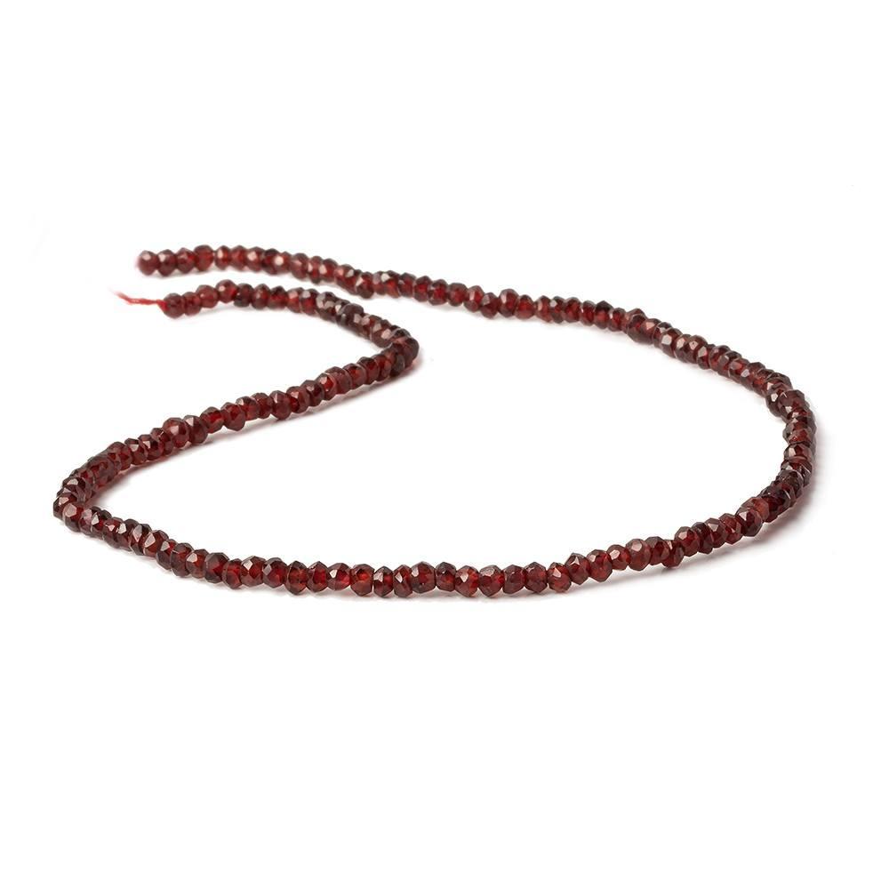 3-3.5mm Red Garnet Faceted Rondelle Beads 13 inch 152 pieces (ONLINE ORDER ONLY)