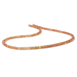 3-3.5mm Red Orange Sapphire Faceted Rondelles 16 inch 192 beads (ONLINE ORDER ONLY)