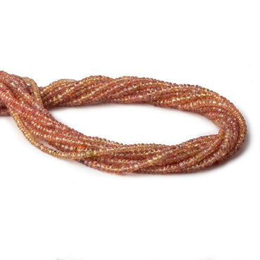 3-3.5mm Red Orange Sapphire Faceted Rondelles 16 inch 192 beads (ONLINE ORDER ONLY)