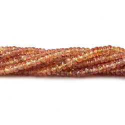 3-3.5mm Red Orange Sapphire Faceted Rondelles 16 inch 192 beads (ONLINE ORDER ONLY)