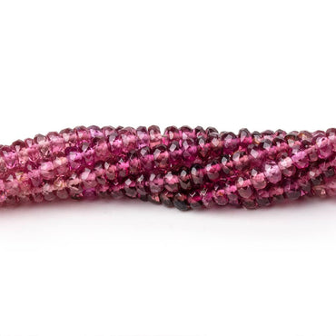 3-3.5mm Rubellite Tourmaline Faceted Rondelle Beads 18 inch 240 pieces AAA (ONLINE ORDER ONLY)