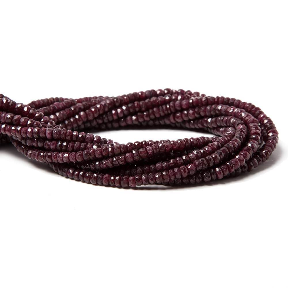 3-3.5mm Ruby faceted rondelle beads 16 inches 219 pieces (ONLINE ORDER ONLY)