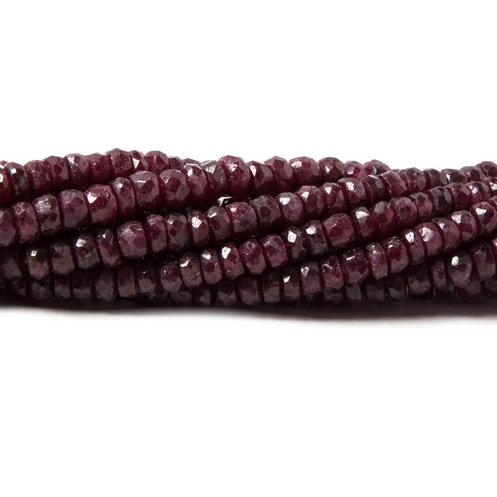 3-3.5mm Ruby faceted rondelle beads 16 inches 219 pieces (ONLINE ORDER ONLY)