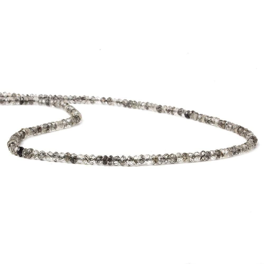 3-3.5mm Tourmalinated Quartz Beads Faceted Rondelle 14 inch 151 pcs (ONLINE ORDER ONLY)
