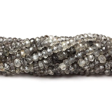3-3.5mm Tourmalinated Quartz Beads Faceted Rondelle 14 inch 151 pcs (ONLINE ORDER ONLY)