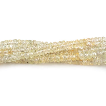 3-3.5mm Yellow Sapphire Faceted Rondelles 13.75 inch 200 Beads (ONLINE ORDER ONLY)
