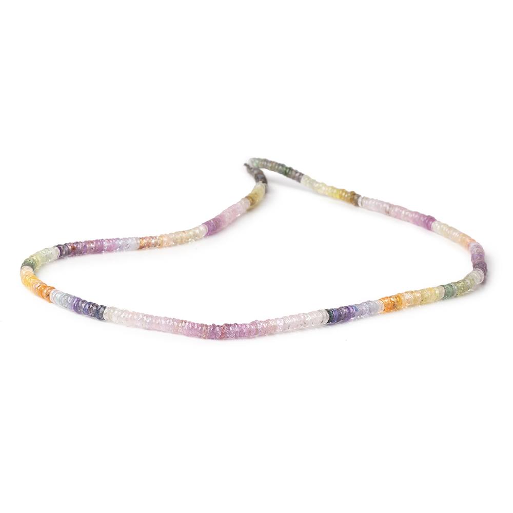 3-3.8mm Multi Color Sapphire Faceted Heishi Beads 16 inch 350 pieces (ONLINE ORDER ONLY)