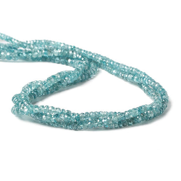 3-4.5mm Blue Zircon faceted rondelle beads 16 inch 186 pieces A (ONLINE ORDER ONLY)