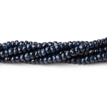 3-4.5mm Cambodian Blue Sapphire Faceted Rondelles 16 inch 180 Beads (ONLINE ORDER ONLY)