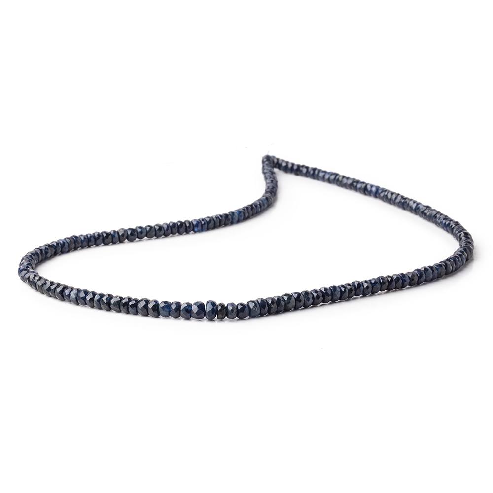 3-4.5mm Cambodian Blue Sapphire Faceted Rondelles 16 inch 180 Beads (ONLINE ORDER ONLY)