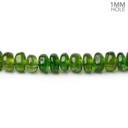 3-4.5mm Chrome Diopside Plain Rondelles 9 inch 100 Beads 1mm Drill Hole (ONLINE ORDER ONLY)