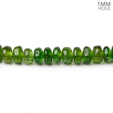 3-4.5mm Chrome Diopside Plain Rondelles 9 inch 100 Beads 1mm Drill Hole (ONLINE ORDER ONLY)