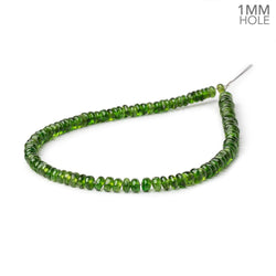 3-4.5mm Chrome Diopside Plain Rondelles 9 inch 100 Beads 1mm Drill Hole (ONLINE ORDER ONLY)