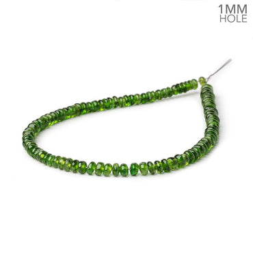 3-4.5mm Chrome Diopside Plain Rondelles 9 inch 100 Beads 1mm Drill Hole (ONLINE ORDER ONLY)