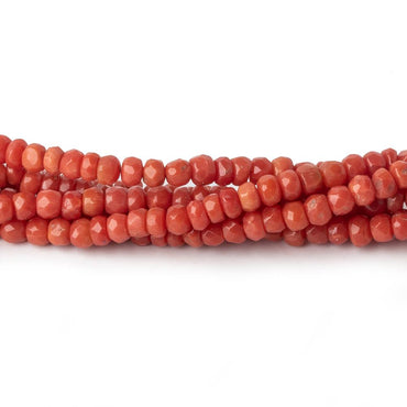 3.5-4.5mm Coral faceted rondelles 16 inch 170 pieces A (ONLINE ORDER ONLY)