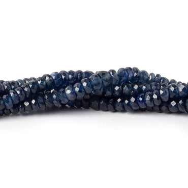 3-4.5mm Dark Blue Sapphire faceted rondelles 16 inches 215 beads AA (ONLINE ORDER ONLY)