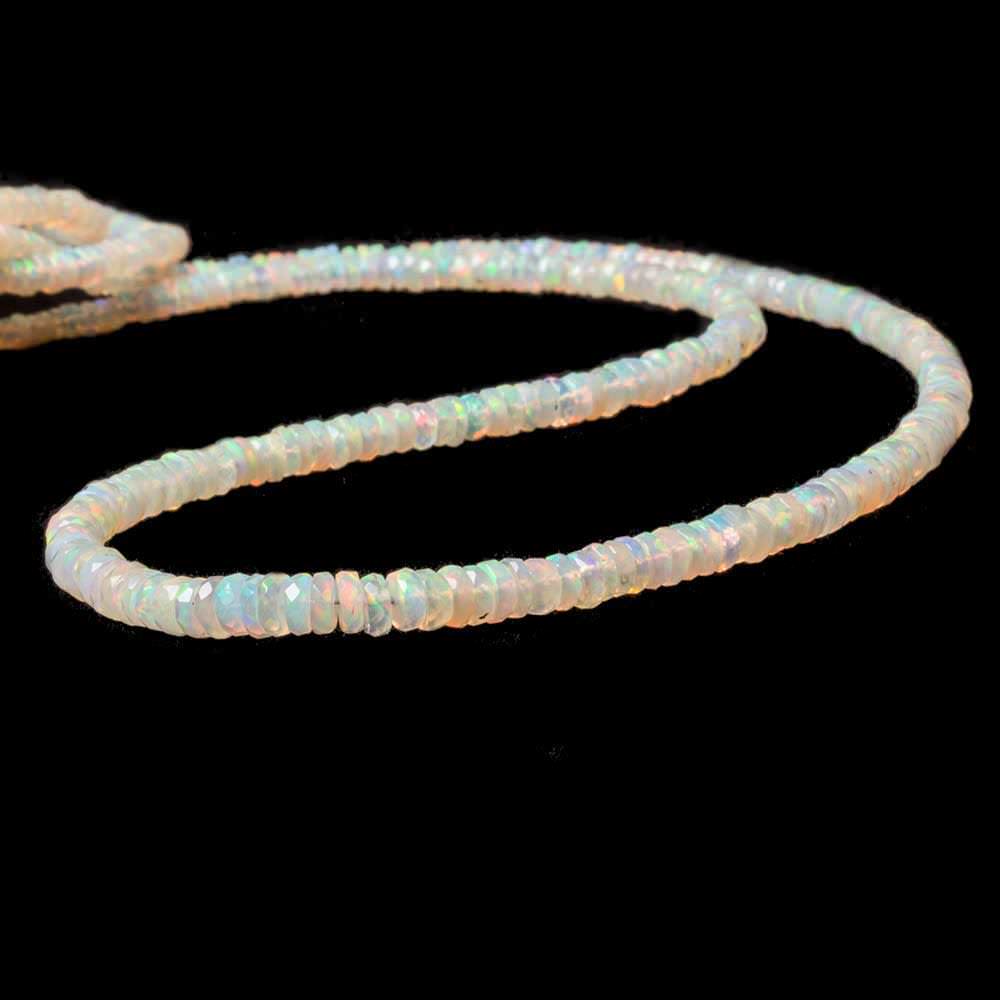3-4.5mm Ethiopian Cream White Opal faceted heshi beads 16 inch 285 pieces (ONLINE ORDER ONLY)