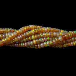 3-4.5mm Ethiopian Opal plain rondelle beads 16 inch 180 pieces AA (ONLINE ORDER ONLY)