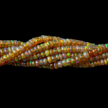 3-4.5mm Ethiopian Opal plain rondelle beads 16 inch 180 pieces AA (ONLINE ORDER ONLY)