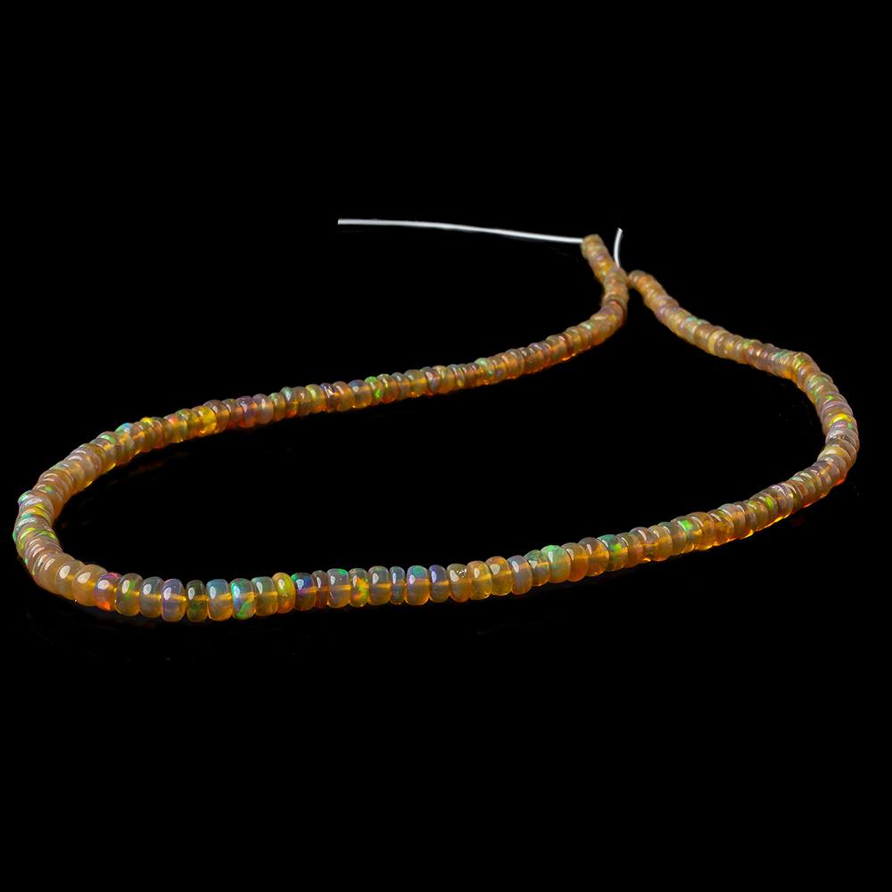 3-4.5mm Ethiopian Opal plain rondelle beads 16 inch 180 pieces AA (ONLINE ORDER ONLY)