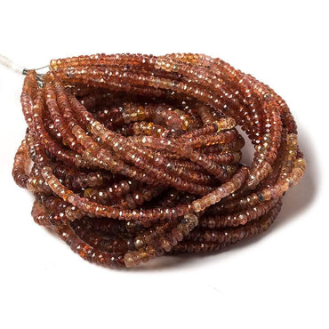 3-4.5mm Multi Color Sapphire faceted rondelles 18 inch 245 beads A Grade (ONLINE ORDER ONLY)