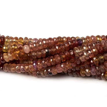 3-4.5mm Multi Color Sapphire faceted rondelles 18 inch 245 beads A Grade (ONLINE ORDER ONLY)