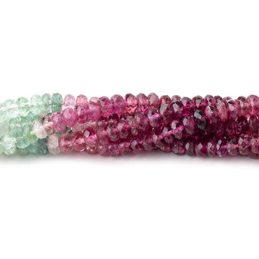 3-4.5mm Multi Color Tourmaline Faceted Rondelle Beads 15 inch 187 pieces AA (ONLINE ORDER ONLY)