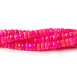 3-4.5mm Neon Pink Opal Faceted Rondelles 17 inch 200 color treated beads AA (ONLINE ORDER ONLY)