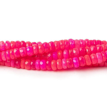 3-4.5mm Neon Pink Opal Faceted Rondelles 17 inch 200 color treated beads AA (ONLINE ORDER ONLY)