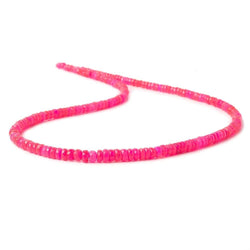 3-4.5mm Neon Pink Opal Faceted Rondelles 17 inch 200 color treated beads AA (ONLINE ORDER ONLY)