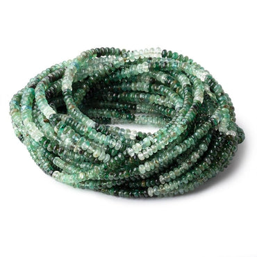 3-4.5mm Shaded Emerald Plain Rondelle Beads 18 inch 190 pieces (ONLINE ORDER ONLY)