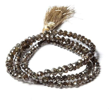 3-4mm Chocolate Diamond Faceted Rondelle Beads  16 inch 163 pieces (ONLINE ORDER ONLY)