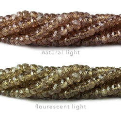 3-4mm Color Change Garnet faceted rondelles 18 inch  AA (ONLINE ORDER ONLY)