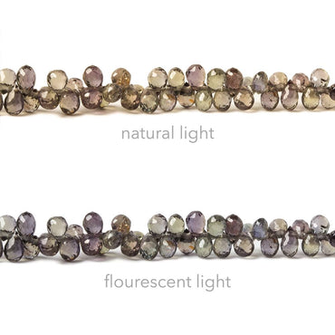 3-4mm Color Change Sapphire Petite Faceted Tear Drop Beads 10 inch 200 pieces (ONLINE ORDER ONLY)