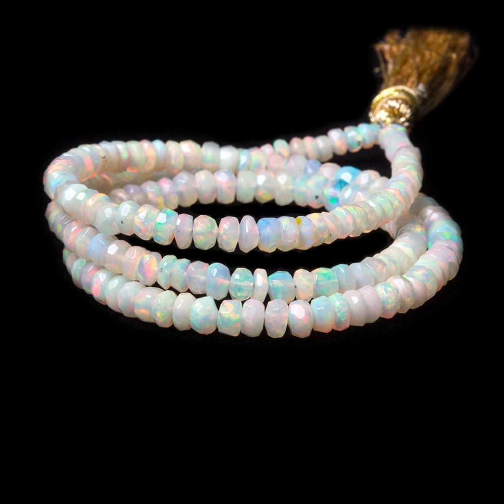 3 - 4mm Ethiopian Opal Faceted Rondelle Beads 15 inch 172 pieces (ONLINE ORDER ONLY)