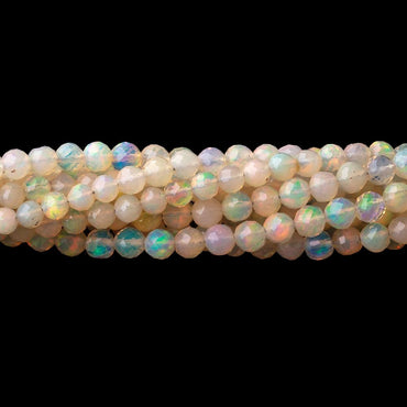 3-4mm Ethiopian Opal Micro Faceted Round Beads 17 inch 121 pieces AA (ONLINE ORDER ONLY)