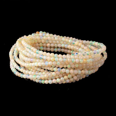 3-4mm Ethiopian Opal Micro Faceted Round Beads 17 inch 121 pieces AA (ONLINE ORDER ONLY)