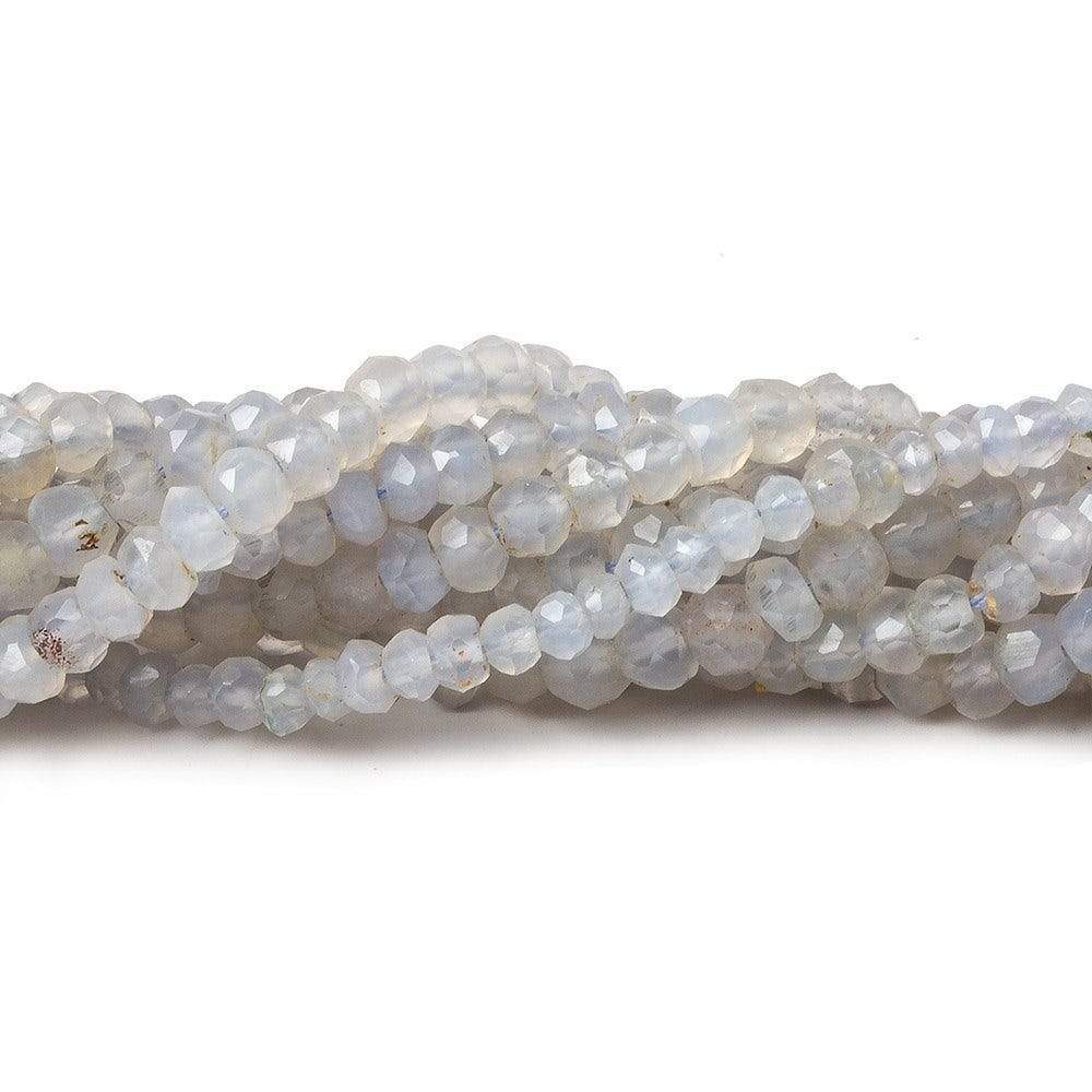 3-4mm Grey Blue Chalcedony Faceted Rondelle Beads 12.5 inch 99 pieces (ONLINE ORDER ONLY)