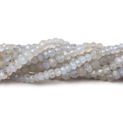 3-4mm Grey Blue Chalcedony Faceted Rondelle Beads 12.5 inch 99 pieces (ONLINE ORDER ONLY)