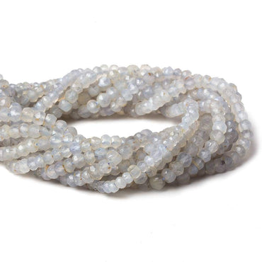 3-4mm Grey Blue Chalcedony Faceted Rondelle Beads 12.5 inch 99 pieces (ONLINE ORDER ONLY)