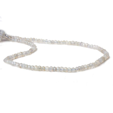 3-4mm Grey Blue Chalcedony Faceted Rondelle Beads 12.5 inch 99 pieces (ONLINE ORDER ONLY)