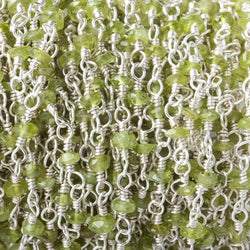 3-4mm Idocrase Silver plated Chain by the foot (ONLINE ORDER ONLY)