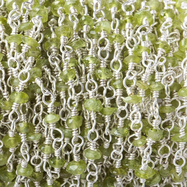 3-4mm Idocrase Silver plated Chain by the foot (ONLINE ORDER ONLY)