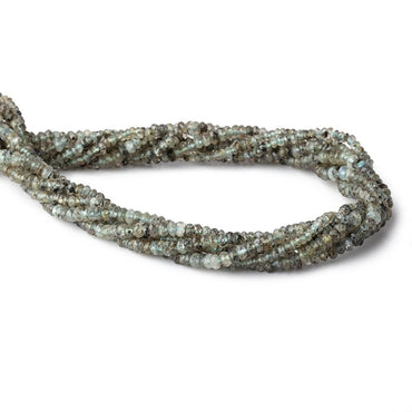 3-4mm Moss Aquamarine Faceted Rondelle Beads 13 inch 170 pieces (ONLINE ORDER ONLY)
