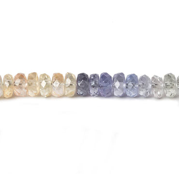 3-4mm Multi Color Sapphire Faceted Rondelle 14 inch 180 pieces (ONLINE ORDER ONLY)