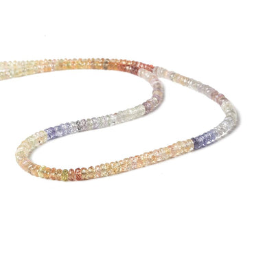 3-4mm Multi Color Sapphire Faceted Rondelle 14 inch 180 pieces (ONLINE ORDER ONLY)